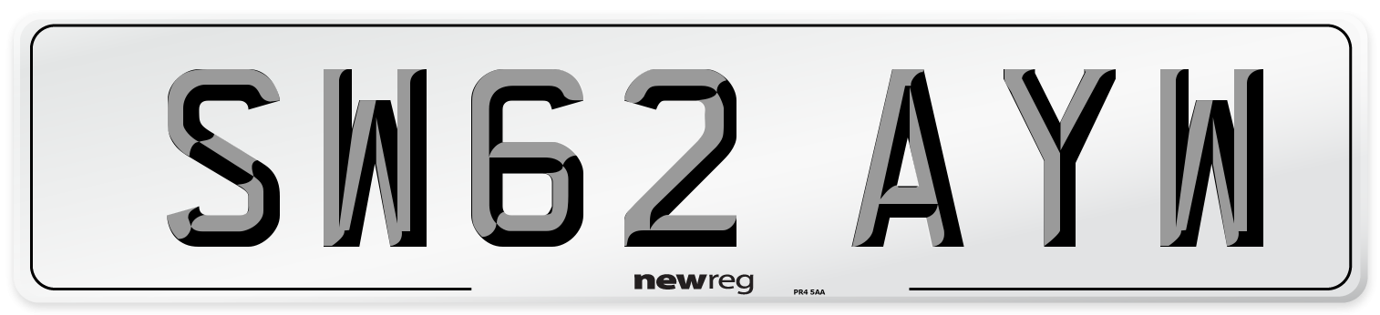 SW62 AYW Number Plate from New Reg